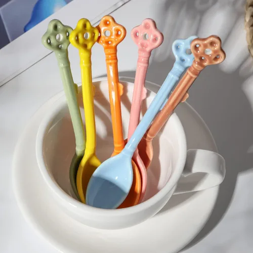Miniatura 7 de Juego de 6 cucharas demitasse de cerámica para café, postre, té, helado