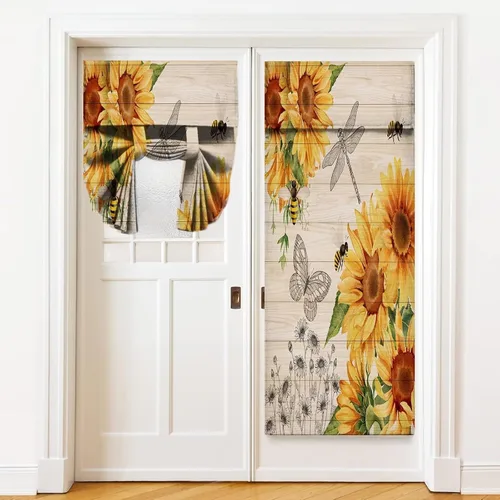 Miniatura 37 de Cortinas de puerta negras y rojas para ventanas de puerta, estampado de leopardo y cebra, cortinas de ventana para puerta de vidrio francesa