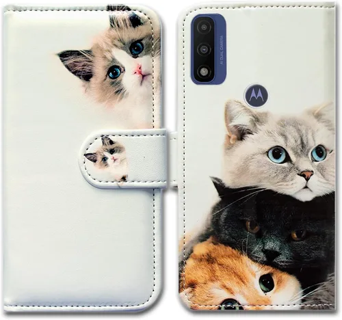 Miniatura 22 de Bcov Funda de piel con tapa para teléfono Motorola Moto G Pure/Power 2022 - Patrón de pájaro negro, ranura para tarjetas, bloqueo magnético, función