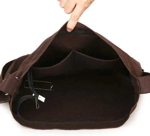 Miniatura 125 de Covelin - Bolsa de hombro informal de lona para mujer, estilo bohemio y retro, bolsa de mano, bolso cruzado, tamaño grande