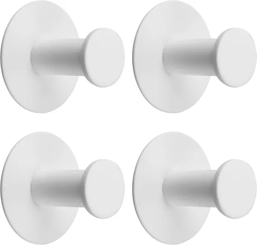 Miniatura 11 de SAYAYO Ganchos autoadhesivos para colgar, ganchos para colgar abrigos de pared, gancho negro mate para toallas para baños, gancho para pegar