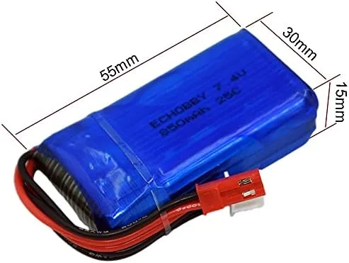 Miniatura 3 de 7.4V 2S 850mAh 25C LiPO Batería JST Plug para FPV Drone RC Modelo Avión Helicóptero