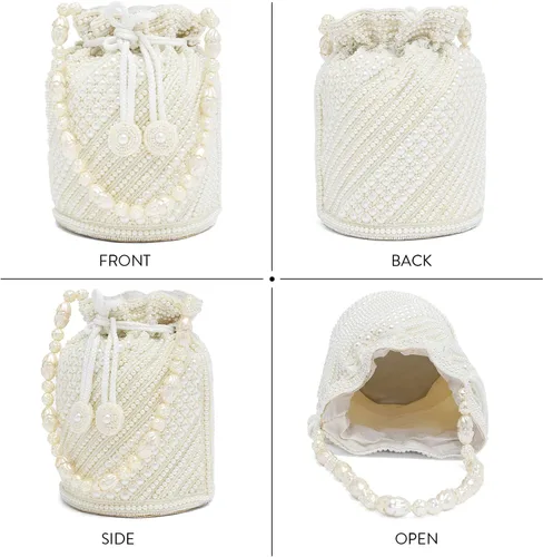 Miniatura 5 de Aheli Bags Gift for Women Evening Bag Clutch Ethnic Bride Purse with Drawstring
