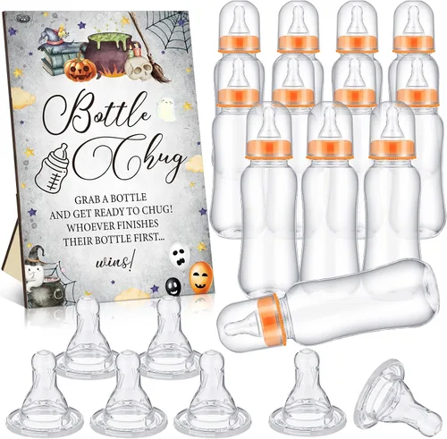 Miniatura 11 de TrelaCo Safari Cool Baby Shower Games Bottle Chug Sign Wooden Jungle Animals Set de regalo para revelación de género suministros de fiesta y 12