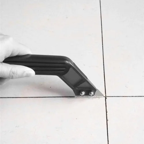 Miniatura 5 de Herramienta de carburo de tungsteno de 2 piezas de mango de grano de baldosas Sierra de lechada en ángulo para limpieza de azulejos