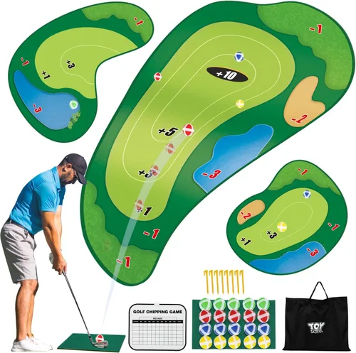 TOY Life Alfombrilla de Juego de Golf Chipping para Interiores y Exteriores, Juegos para Adultos y Familias, Niños, Equipo de Juego al Aire Libre,