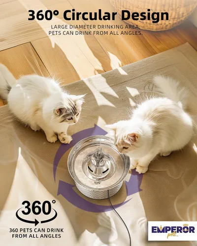 Miniatura 2 de Bomba de repuesto para fuente de agua para gatos Fuente de agua para gatos de acero inoxidable de 108 oz/3.2 L para gatos en el interior, fuente