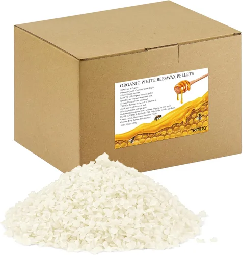 Miniatura 9 de TRINIDa Gránulos de cera de abeja blanca, 5 libras (80 onzas), pellets de cera de abejas orgánicas para velas de bricolaje, cera de abeja para hacer