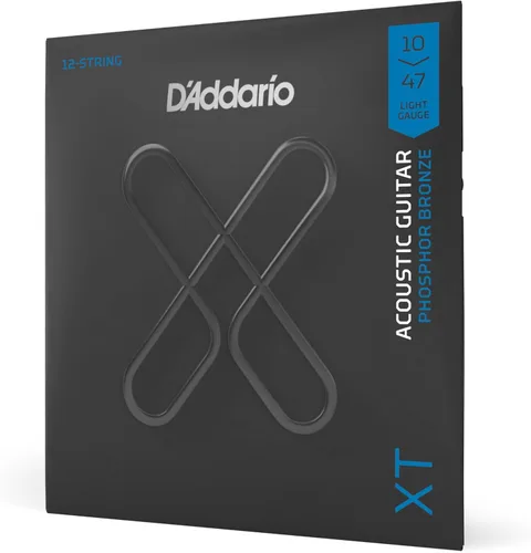 Miniatura 9 de D'Addario Cuerdas para guitarra acústica, XT con revestimiento de bronce fosforoso, XTAPB1047, calibre extra ligero 10-47, juego de 6 cuerdas