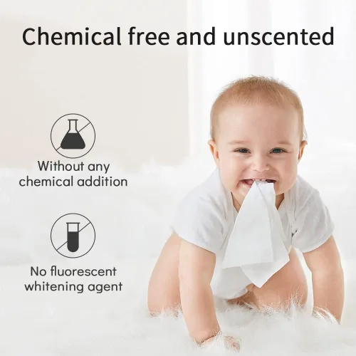 Miniatura 5 de Saraflora Pañuelo facial 100% algodón suave y seco, paquete de 6, uso para piel sensible, toalla facial desechable, extra gruesa, seca y húmeda