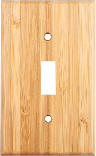 Miniatura 11 de Cubierta decorativa para interruptor de luz de madera cruda, placa de pared doble basculante de 4.5 x 4.5 pulgadas, cubierta de placa de interruptor