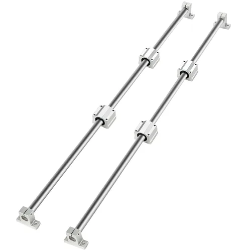 Miniatura 9 de BestEquip Diapositiva de riel lineal 2 piezas 0.787 in x 39.370 in rodamientos lineales conjunto con 4 rodamientos de bloque SC20UU+4 piezas eje eje
