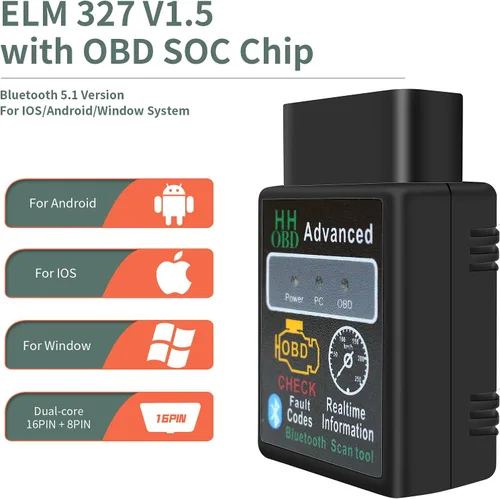 Miniatura 3 de OBD2 Bluetooth Lector de Códigos de Diagnóstico Inalámbrico OBD II Herramienta de Escaneo Restablecer y Borrar Verificar Luz del Motor del Coche
