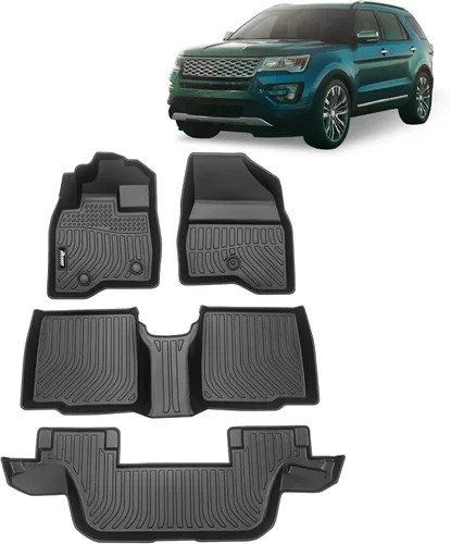 Miniatura 50 de FREEMOTOR802 Compatible con Ford Maverick 2.5L híbrido 2022-2025, alfombrillas de piso negras moldeadas en 3D, protección para 1ª y 2ª fila