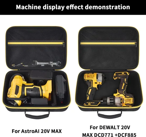 Miniatura 3 de Estuche rígido para almacenamiento de herramientas, para guardar herramientas de taladro DeWalt y amoladora angular/para inflador de neumáticos