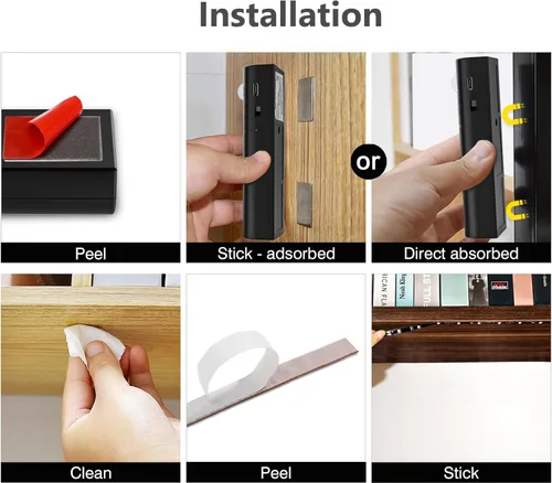 Miniatura 7 de WOBANE Tira de luz LED activada por doble movimiento, tira de luz recargable de 16.4 pies, luz de cinta alimentada por batería para debajo