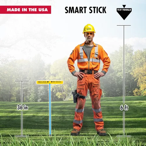 Miniatura 5 de T&T Tools - Sonda de Suelo Smart Stick de Metal de 36 Pulgadas – Varilla de Metal Redonda Resistente de 3/8 pulgadas con Mango en T para Penetrar