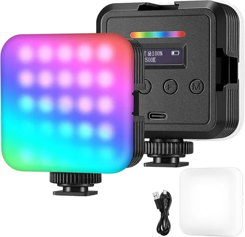 Miniatura 12 de NEEWER RGB62 Luz de video RGB magnética con control de APP mejorado, luz de cámara LED de color completo a 360° con 3 Cold Shoes CRI97+ 2500K-8500K
