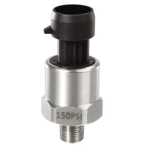 AUTEX Transductor/remitente/sensor de presión 150 Psi con arnés de conector 0-150 Psi, acero inoxidable, 1/8”-27 NPT, sensor de transductor de