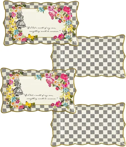 Talking Tables Suministros para fiestas de Alicia en el país de las maravillas | Plato de papel para servir | Ideal para fiesta de té de sombrerero