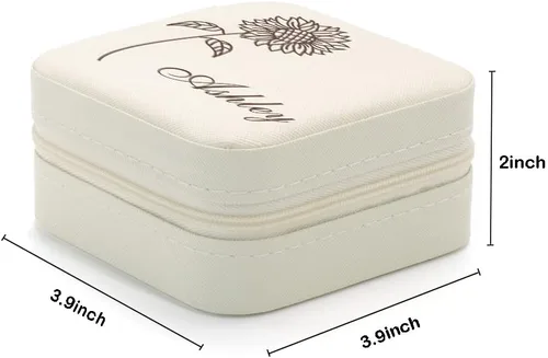 Miniatura 28 de Joyero de regalo para dama de honor, pequeño estuche de viaje personalizado de piel sintética portátil, cajas de propuestas de dama de honor, mini