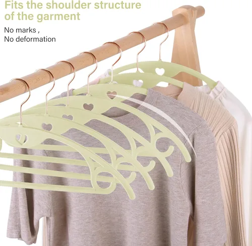 Miniatura 5 de Paquete de 50 perchas de terciopelo: perchas de fieltro resistentes para camisas, suéteres, sin protuberancias de hombro, antideslizantes, delgadas