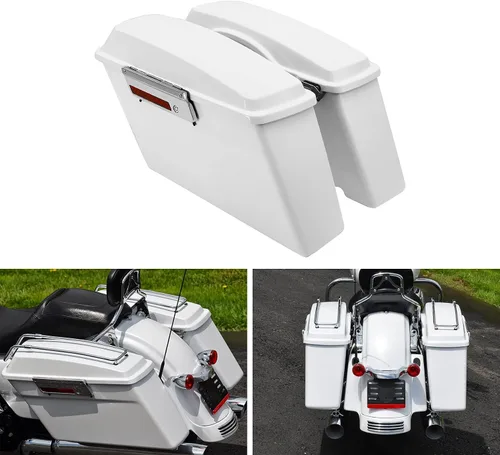 Miniatura 2 de Alforjas rígidas con soportes de conversión cromados para Harley Davidson 1984-2017 Softail Modelos FLST, FLSTC, FLSTF, FLSTN FLSTS, Rojo