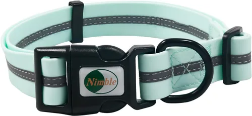 Miniatura 15 de NIMBLE Collar de perro impermeable para mascotas, ajustable, reflectante, duradero, flexible, de nailon con revestimiento de poliéster, collares