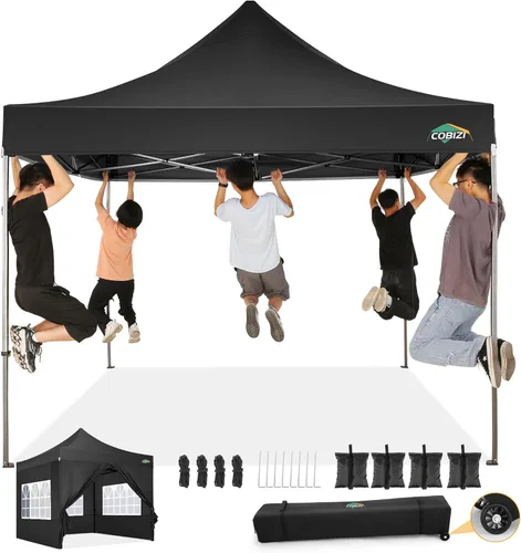 Miniatura 31 de COBIZI Toldo de 10 x 20 pies con paredes laterales, carpa de fiesta resistente para fiestas, bodas, tienda de campaña portátil plegable fácil
