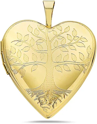 Pori Jewelers Colgante de oro amarillo macizo de 14 quilates para fotos mensajes sentimentales