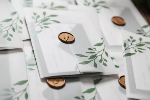 Miniatura 5 de Juego de 30 Invitaciones de Boda con Sobres y Tarjetas RSVP, Invitaciones de Boda con Plantas, Incluye Invitación Rellenable de 5 x 7 Pulgadas