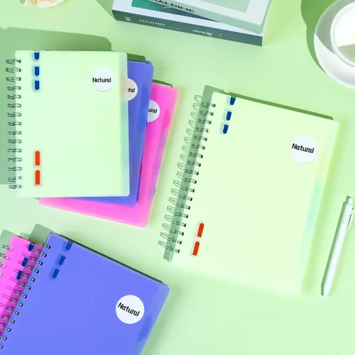 Miniatura 7 de Yoment Cuaderno de 5 materias con separadores de pestañas, cuaderno en espiral B5, 7 x 10 pulgadas, cuadernos rayados para trabajo de oficina