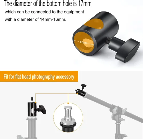 Miniatura 2 de Adaptador de soporte de luz de 4 piezas, adaptador rápido de aluminio convertido con tornillo de 1/4 pulgadas, soporte de montaje DSLR, adaptador