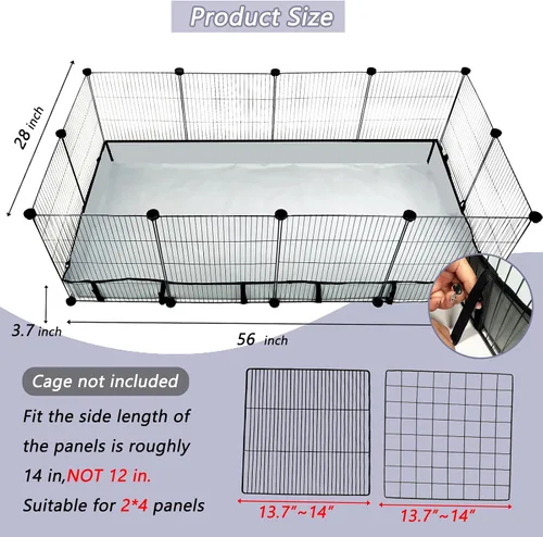 Miniatura 2 de DZWLKJ Forro de jaula de conejillo de indias, base impermeable y lavable, 28 x 56 pulgadas, adecuado para conejos, chinchillas, erizos, hurones