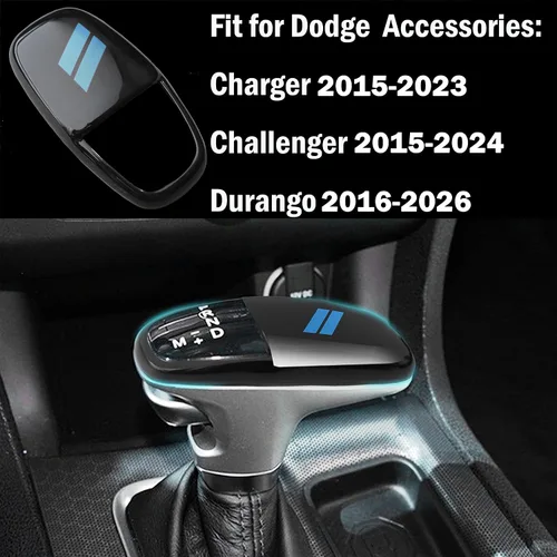 Miniatura 8 de Cubierta para cabeza de palanca de cambio para accesorios Dodge Charger 2015-2023 Challenger 2015-2024 Durango 2016-2025 2026, inserto