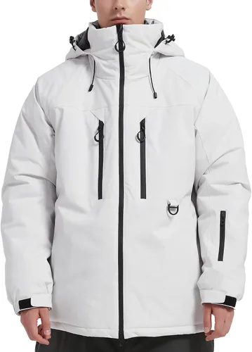 Miniatura 11 de Chaqueta de esquí impermeable para hombre, abrigos de nieve, snowboard de montaña, rompevientos, parka con capucha Marrón