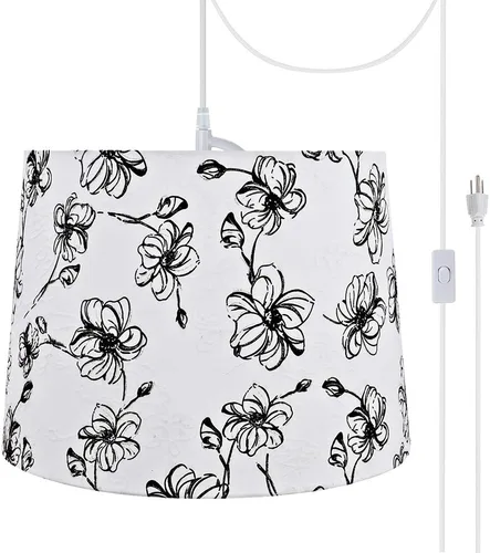 Miniatura 32 de Aspen Creative, 72306-11 - Kit de conversión de luz colgante de techo con pantalla de tela imperio de tapa dura, 14 pulgadas de ancho