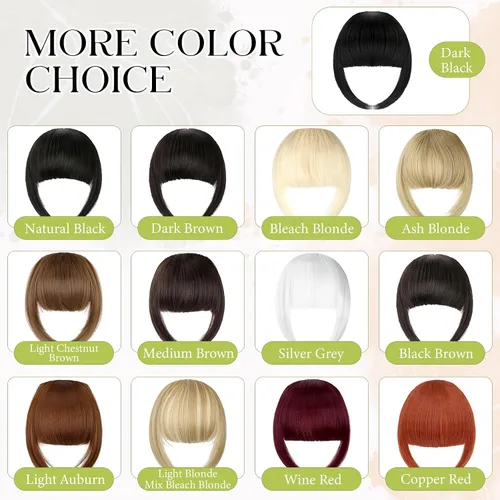 Miniatura 7 de Bangs Hair Clip in Bangs, French Ash Blonde Fake Bangs Hair Clip on Bangs for Women Fringe with Temples Hairpieces Faux Bangs for Daily Wear