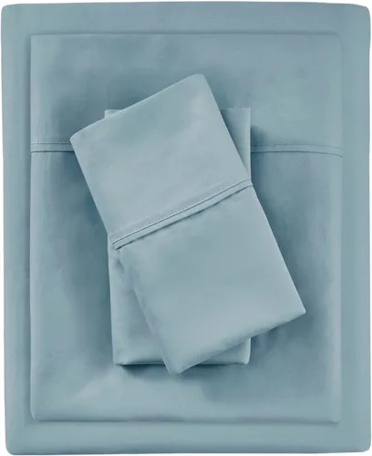 Miniatura 5 de Beautyrest Juego de sábanas de 1000 hilos, color sólido, bolsillo profundo elástico, para todas las estaciones, transpirable, HeiQ Smart Azul