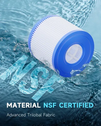 Miniatura 2 de AQUALTRA Filtro de piscina compatible con filtros de piscina tipo D, P57100102, P57000104, 3 3/4 pulgadas x 4 1/4 pulgadas, paquete de 6