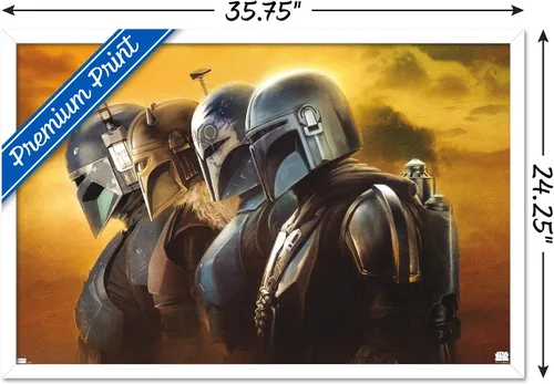 Miniatura 3 de Trends International Star Wars: The Mandalorian Season 3 - Póster de pared de cascos, 22.37 x 34.00 pulgadas, versión enmarcada en blanco