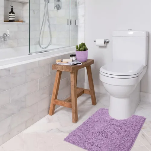 Miniatura 22 de LuxUrux Tapete de microfibra afelpada, de felpilla extrasuave, pelo largo de 1 pulgada, muy absorbente, para baño o ducha, lavar y secar a máquina
