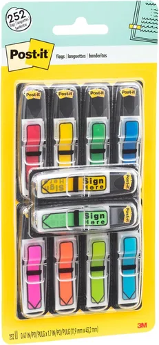 Miniatura 3 de Post-it Banderas de flecha de 1/2 pulgada, ocho colores surtidos, 250 unidades (684VAD2) Includes 192 Arrow flags & 60 Sign Here Flags in Assorted