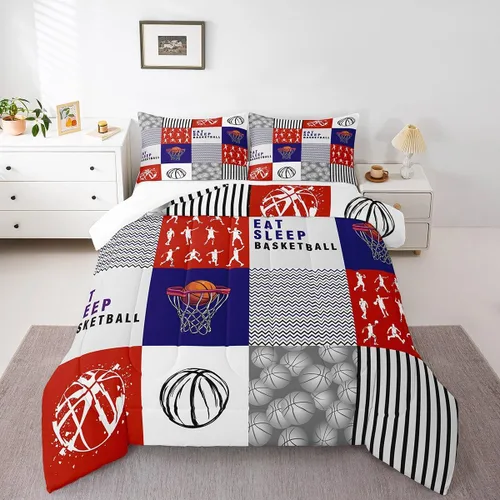 Miniatura 23 de Eat Sleep - Juego de edredón de natación para niños y niñas, ropa de cama temática de natación, juego de cama de natación, juego de deportes Nadar 03