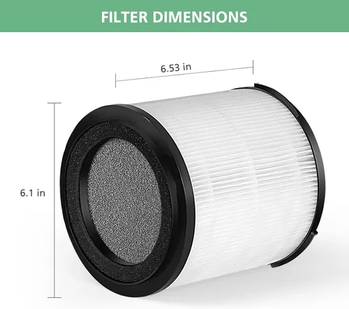 Miniatura 6 de KJ150F-C02 - Filtro de repuesto HEPA para purificador de aire SilverOnyx de 5 velocidades (habitación grande de 500 pies cuadrados) para mascotas