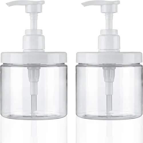 Miniatura 10 de Dispensador de Bomba de Cosywell 2 Paquetes 16.9oz/500ml Dispensador de Champú y Acondicionador Boca Ancha Dispensador de Jabón de Manos Recargable