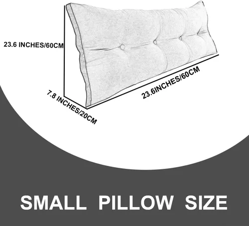 Miniatura 6 de Almohada de cama de lectura con cuña, almohada de forro polar de algodón, almohada grande para cabecero, respaldo de cama, cojín de apoyo de Azul
