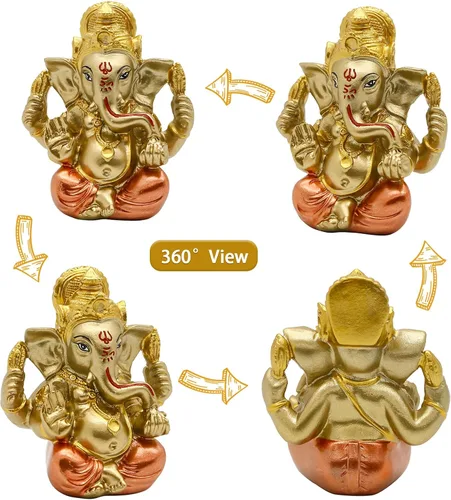 Miniatura 4 de alikiki Dios hindú Señor Ganesha Staue – Ídolo de Dios de la India Ganesh para decoración de tablero de automóvil, regalos de cumpleaños para hombre