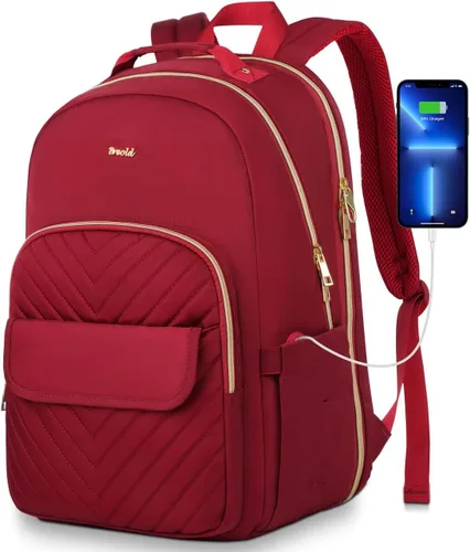 Miniatura 9 de Mochila para laptop para mujer, elegante mochila de trabajo para viajes, mochila de computadora de gran capacidad para 15.6 pulgadas, mochila Negro