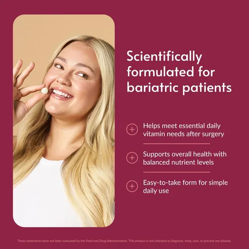 Miniatura 2 de Bariatric Advantage Multivitamínico esencial sin hierro - 200 DV de nutrientes clave - Soporte de minerales traza* - Multivitaminas para pacientes